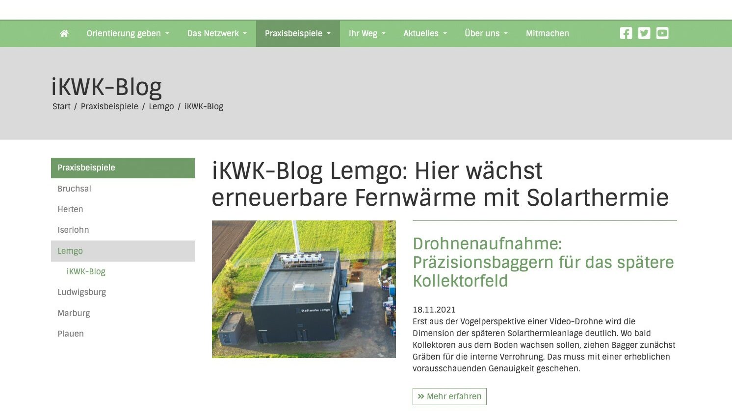 Hier zu sehen ist ein Screenshot des iKWK-Blog Lemgo.