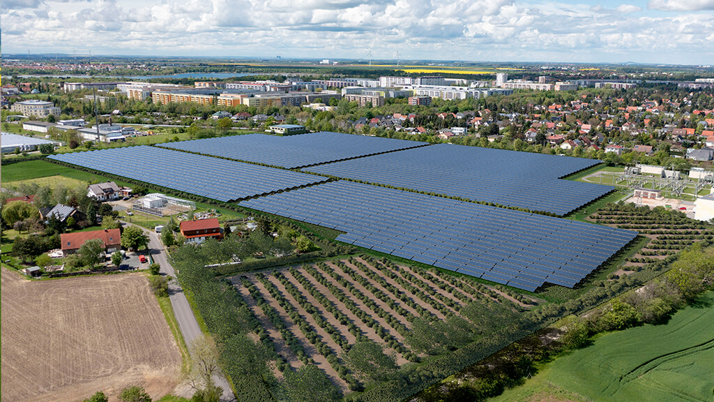 Solarthermie Großanlage Leipzig Luftbild